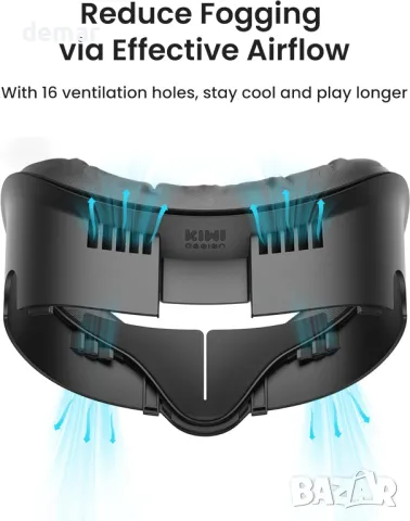 KIWI design V3 Face Cover Съвместим с Meta Quest 3 PU кожен лицев интерфейс, снимка 3 - Друга електроника - 48898060