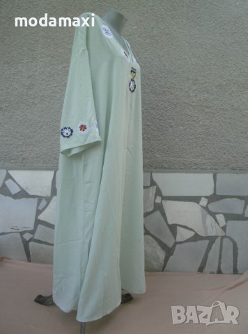 5XL Нова дълга рокля Shein в резедаво , снимка 4 - Рокли - 41957291