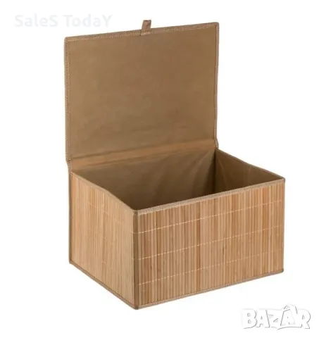 Кутия от бамбук с капак, 42x31x24 см, снимка 2 - Декорация за дома - 47575030