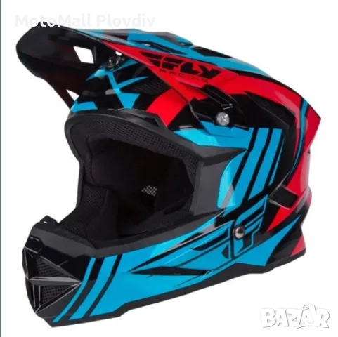 fly racing default red black white каска крос мотор мото к, снимка 8 - Аксесоари и консумативи - 49163601