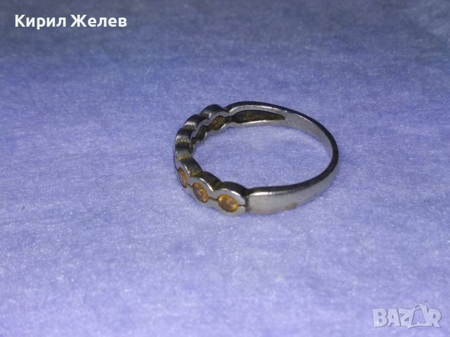 Стар СКЪПОЦЕНЕН СРЕБЪРЕН ПРЪСТЕН СРЕБРО 925 АНГЛИЯ с ЮВЕЛИРНО ФАСЕТИРАН ЖЪЛТ ЗЛАТЕН ТОПАЗ 39895, снимка 7 - Пръстени - 42638207