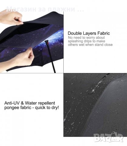 ЧАДЪР С ОБРАТНО ЗАТВАРЯНЕ И ОТВАРЯНЕ - код 2189, снимка 4 - Други - 34206341