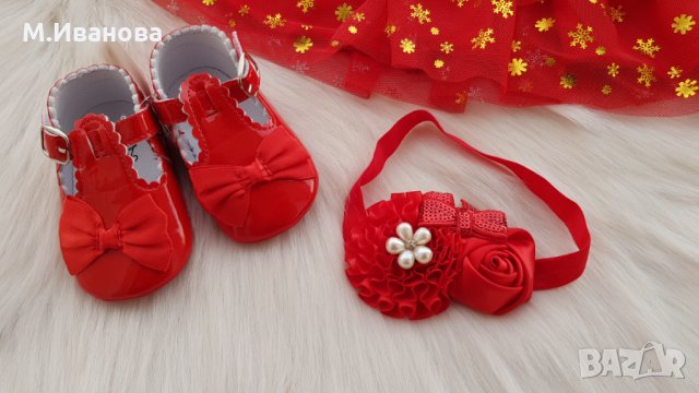 Червени бебешки буйки 12-18 месеца, снимка 5 - Бебешки обувки - 34830954