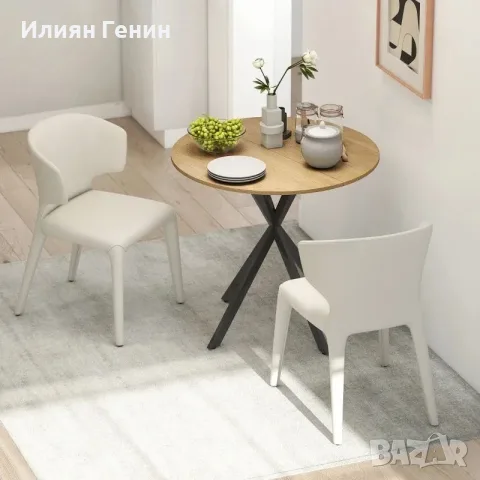 HOMCOM Кръгла кухненска маса, 80 см, снимка 7 - Маси - 55996512