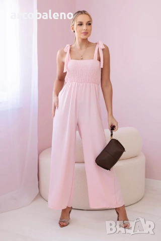 Дамски гащеризон с презрамки и горна част с волани, 6цвята , снимка 3 - Гащеризони - 46633852