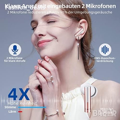 Нови Bluetooth 5.3 слушалки с HD микрофон HiFi стерео звук музика спорт, снимка 3 - Безжични слушалки - 41721881
