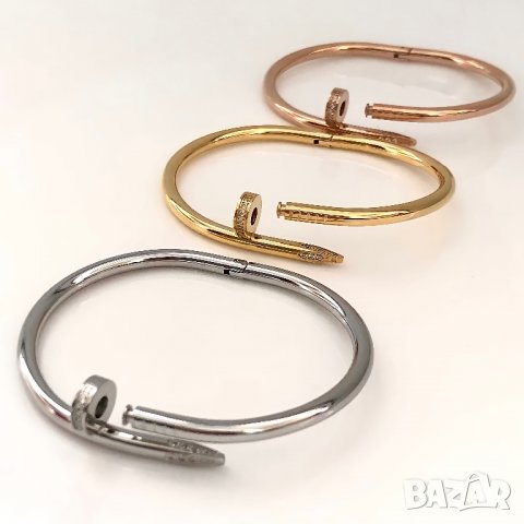 Гривни Just Un Clou / Гривна тип Пирон с камъчета, снимка 6 - Гривни - 31156991