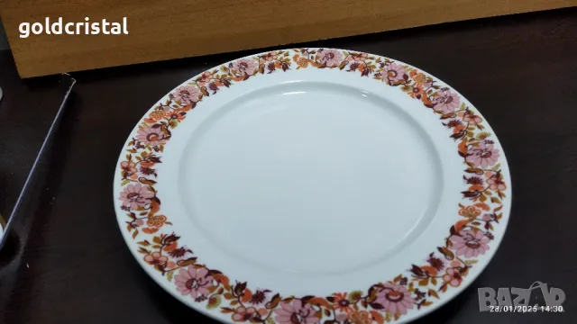 стар български порцелан плато кръгло , снимка 3 - Антикварни и старинни предмети - 48870839