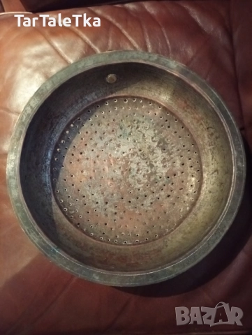 Бакър меден съд гевгир с печат на майстора, снимка 10 - Антикварни и старинни предмети - 51922385