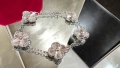 Van Cleef & Arpels VCA Silver Clear 5 Motifs Vintage Alhambra Дамска Гривна, снимка 1