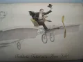 Стара новогодишна пощенска картичка със самолет, 1911г., снимка 2