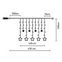 Коледни лампички LED Завеса с големи и малки Звезди, Топло бяло, 107 LED, снимка 4