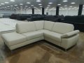 Светло кремав ъглов диван "HUKLA Entry" - естествена кожа, снимка 1 - Дивани и мека мебел - 39329860