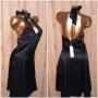 LOORS M Сатенена черна рокля, снимка 1 - Рокли - 38809110