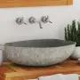 vidaXL Мивка от речен камък, овална, (45-53)x(34-41) см, снимка 2