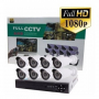 Комплект за видео наблюдение, 8 бр. камери с кабел, DVR, CCTV