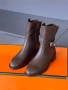 Hermes Дамски Кафеви Боти Хермес Код E1234, снимка 2