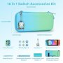 Нов Комплект Аксесоари за Switch: 16 елемента Калъф нинтендо , снимка 2