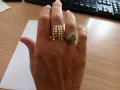 Златен дамски пръстен на сърца, снимка 6