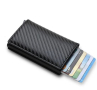 Кожен портфейл/ визитник - RFID защита - черен/ карбон, снимка 1