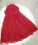РАЗКОШНА червена рокля с дантела и отворен гръб, снимка 1 - Рокли - 41448482