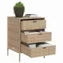 vidaXL Градински шкаф за съхранение бежов 55x59x80 см полиратан, снимка 4