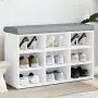 vidaXL Пейка за обувки, бяла, 82x32x50 см, инженерно дърво, снимка 2