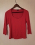 Нова червена блуза S размер с деколте 3/4 ръкав