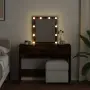 vidaXL Тоалетка с LED, опушен дъб, 100x40x130 см, снимка 3