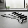 Комплект кухненски ножове – Cheffinger CF-MB08 от 6 части с мраморно покритие и магнитна кутия, снимка 4