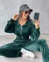 Дамски едноцветен спортен кадифен костюм с дълги ръкави за свободното време, 4цвята , снимка 17