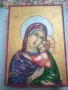 Стара ръчно рисувана икона в отлично състояние Богородица
