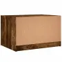 vidaXL Маса за кафе със стъклени врати, опушен дъб, 68x50x42 см, снимка 8