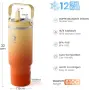 Fjbottle термобутилка 1200 мл със сламка – BPA Free, снимка 1