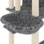 vidaXL Котешко дърво със сизалени стълбове, тъмносиво, 191 см, снимка 6