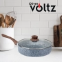Тиган с капак Voltz Siena, Дълбок, Мраморно каменно керамично покритие, снимка 2