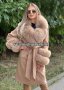 Дамско палто алпака кашмир и лисица код 902