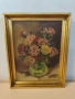 Много стара, майсторска картина. Цветя. Белгия, снимка 1
