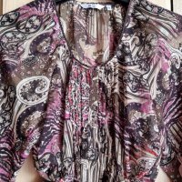 Красива, елегантна, прозрачна блуза, с три четвърти ръкав, в розова щампа , снимка 14 - Блузи с дълъг ръкав и пуловери - 39568498