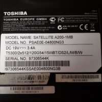 Лаптоп TOSHIBA Satellite A200, снимка 6 - Лаптопи за дома - 44290877