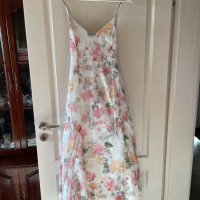Нова ефирна дълга елегантна рокля флорален принт нежни цветя , снимка 2 - Рокли - 41612577