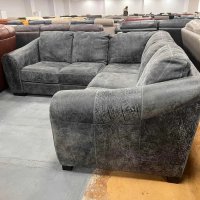 Сив кожен ъглов диван - телешки бокс "Galleria", снимка 3 - Дивани и мека мебел - 39972966
