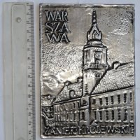 Дървена плоча декорирана с метал Варшава. Полша 1969, снимка 1 - Пана - 41398457