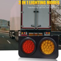 LED задни светлини за камиони, 24V LED Барове, 38LED червени задни спирачни, снимка 4 - Аксесоари и консумативи - 41738798