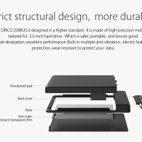 Orico външна кутия за диск Storage - Case - 2.5 inch USB3.0 SILVER - 2588US3-V1-SV, снимка 7 - Външни хард дискове - 44782959