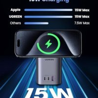 Ново UGREEN 100W USB C зарядно устройство с MagSafe безжична станция Айфон iPhone Лаптоп, снимка 7 - Друга електроника - 42322339