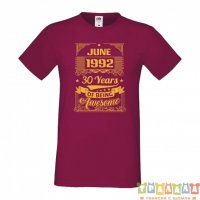 Мъжка тениска JUNE 1992 30 YEARS OF BEING AWESOME 2, снимка 3 - Тениски - 35808882