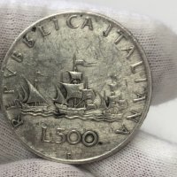 Сребърна монета Италия 500 лири,1961, снимка 1 - Нумизматика и бонистика - 41402926