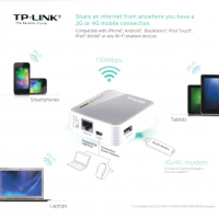 Рутер безжичен  Router TP-Link TL-MR3020 Wi-Fi N 3G / 4G 150Mbps компактен преносим рутер, снимка 5 - Рутери - 36268087