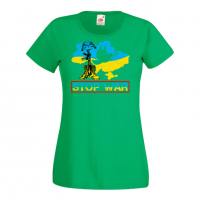 Дамска тениска STOP WAR  подкрепям Укркайна, против Войната, снимка 2 - Тениски - 36114725